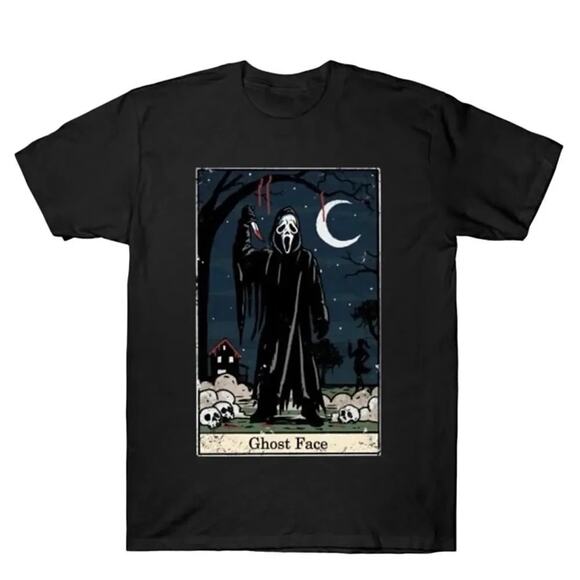 Scream Ghost Face Tarot Card T-Shirt, Size L, Excellent Pre-owned Condition - Picture 1 of 6